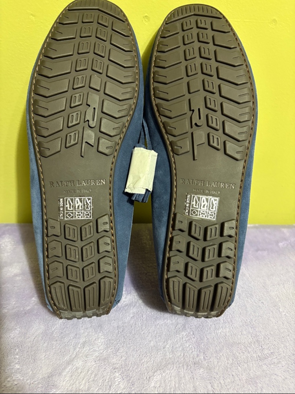 Ralph Lauren Anders Suede Driver Loafers 9.5D Navy Blue New. Made in Italy - Picture 5 of 8